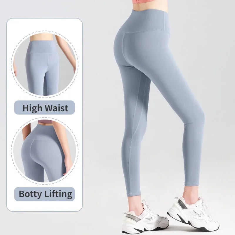 Woman Skinny Sexy Open Crotch Leggings Couple Outdoor Sport Crotchless Panties Booty Lifting Pants with Hidden Zipper Trousers