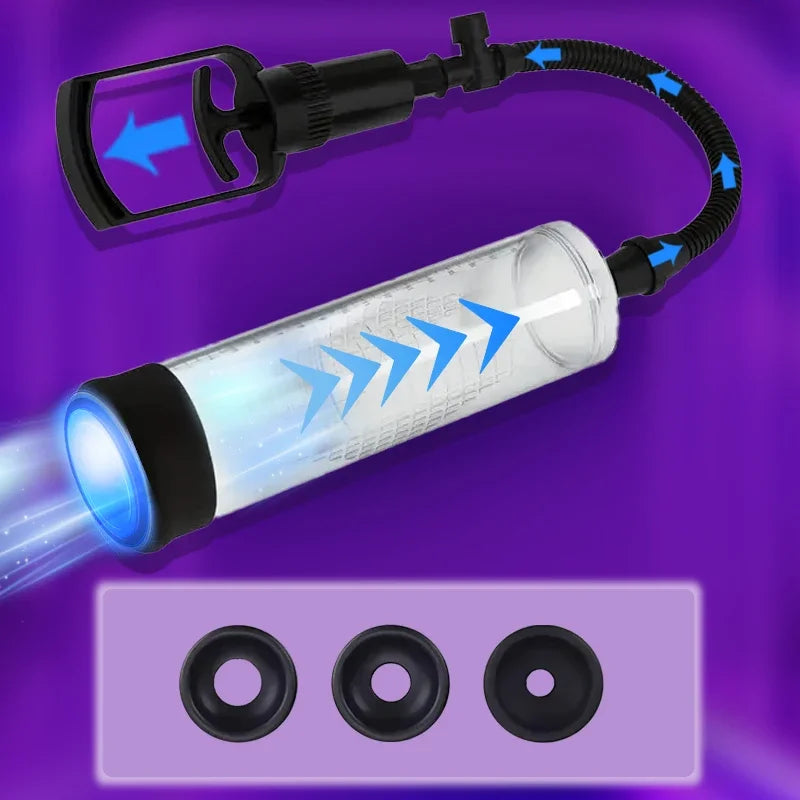 1pc penis vacuum pump manual penis extend pump pressure device adult male toys with suction sleeves Manual Penis Pump For Adults