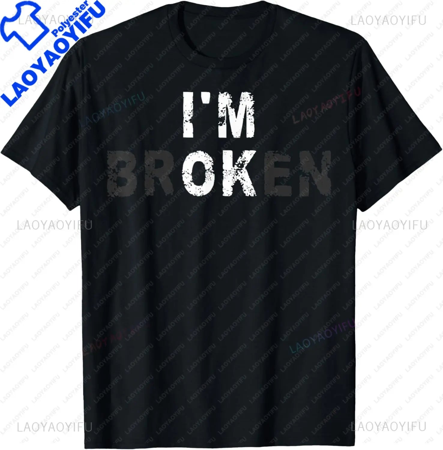 I'm Ok Invisible Illness Mental Health Awareness I'm Broken T-Shirt Custom Printed Graphic T Shirts Mens Camiseta Hombre