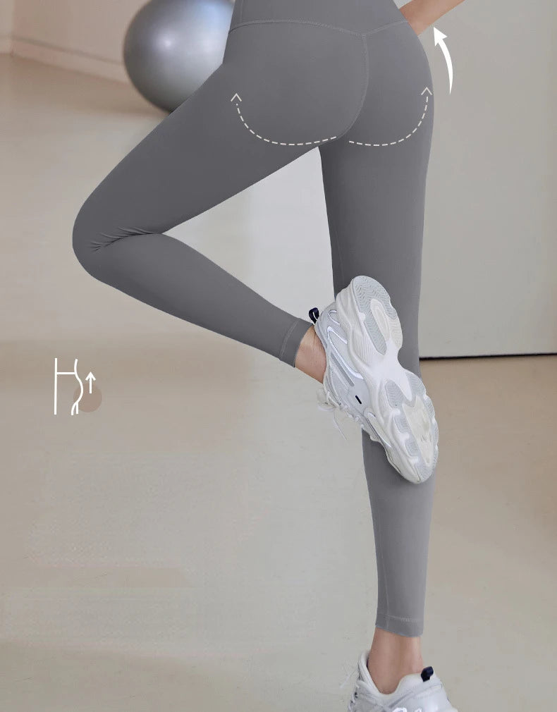 Woman Skinny Sexy Open Crotch Leggings Couple Outdoor Sport Crotchless Panties Booty Lifting Pants with Hidden Zipper Trousers