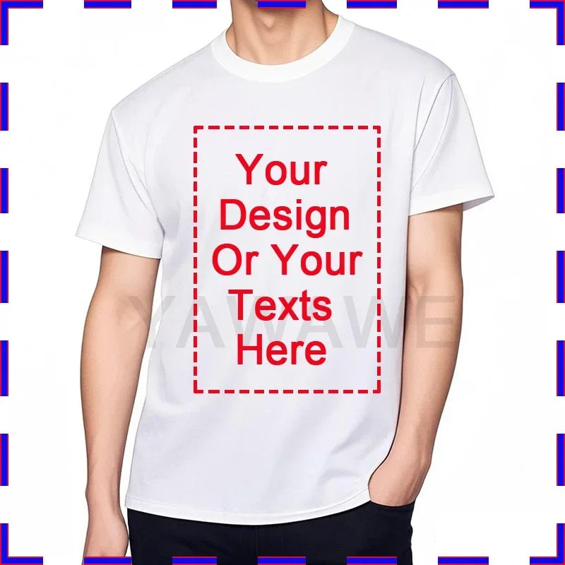 DIY Print Men Tshirt Your Photo Or Logo Here Cotton Comfortable Teeshirt Summer Top Perfect Gift customized t-shirt man 4XL 5XL