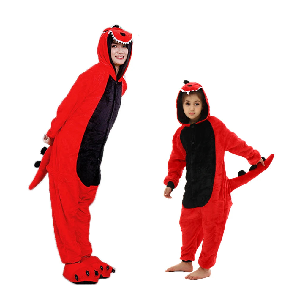 Animal Onesies Kigurumi Unicorn Pajamas Set Women Winter Overall Flannel Cartoon Cosplay Sleepwear Jumpsuit Men Homewear Pijama