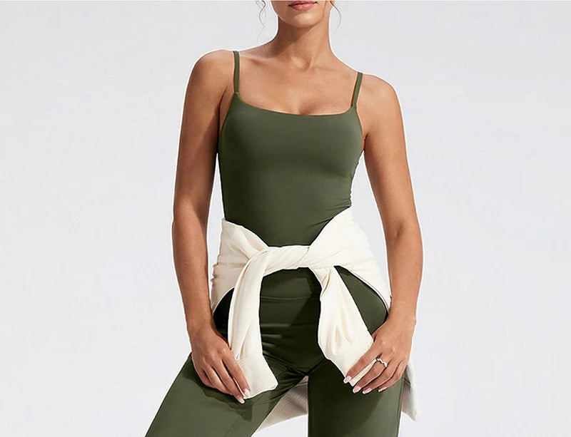 WAREBALL SoftMotion Strappy Mid Vest Women Gym Tank Top Naked-feel Workout Fitness Pilates Running Camisole