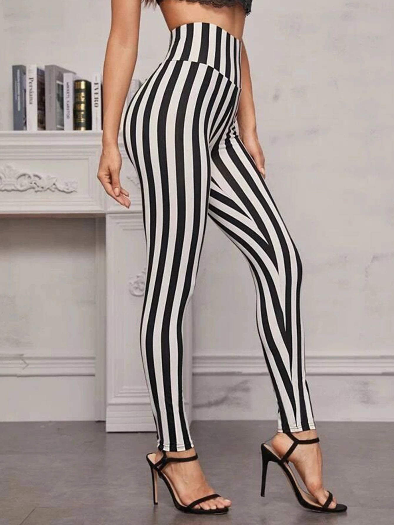 Spring New Korean Version Of Camouflage Striped Printed Leggings Women's High Stretch Slim Feet Nine-point Pants Women's Pants