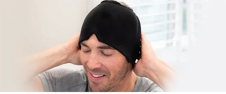 1pcs migraine relief headgear relief cap gel ice cap single layer headgear ice pack headgear relief stretchable compression head