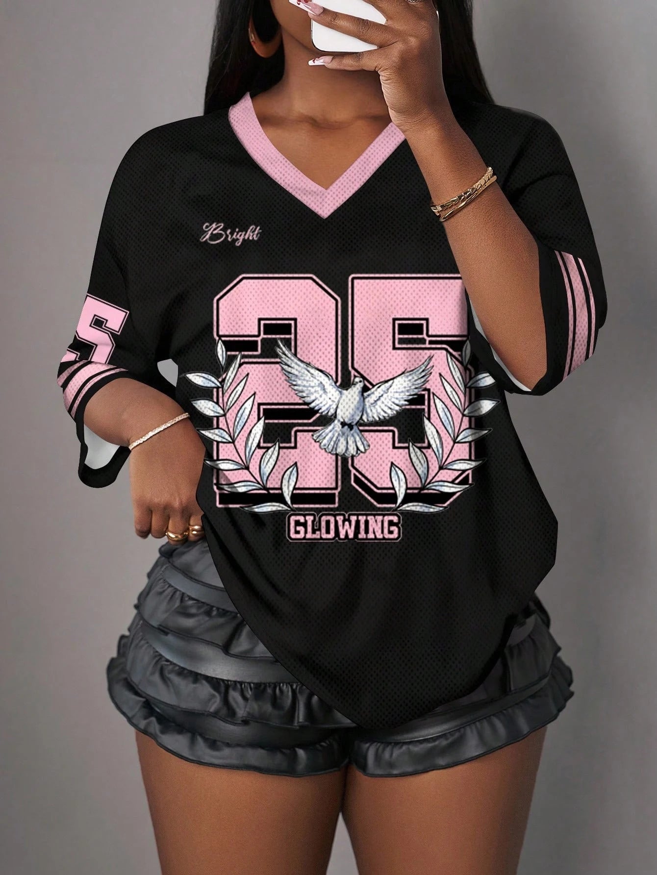 07 Jersey Casual Butterfly Number Graphic T-Shirt For Women Suitable For Summer Oversized T-shirt Sports Basketball Jerseys Tops