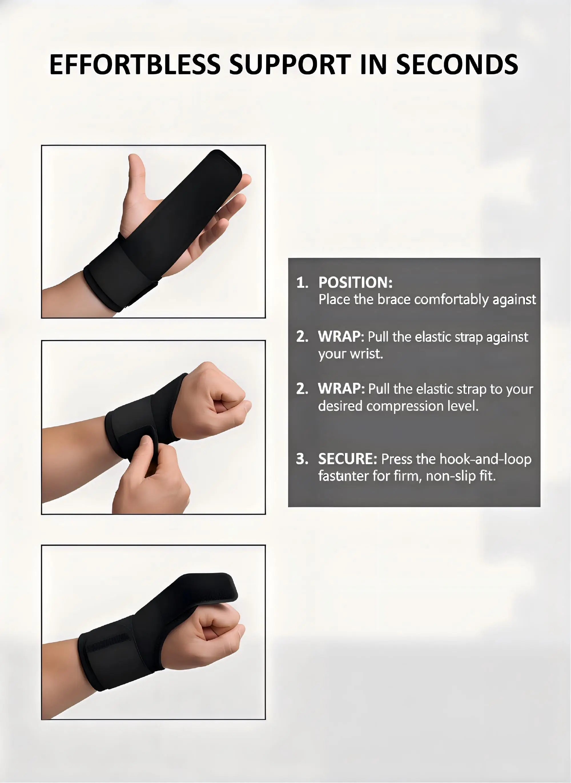 1PC Lightweight Adjustable Wrist Support Brace for Weightlifting Squat Kettlebell Outdoor Cycling - Protective Fitness Wristband