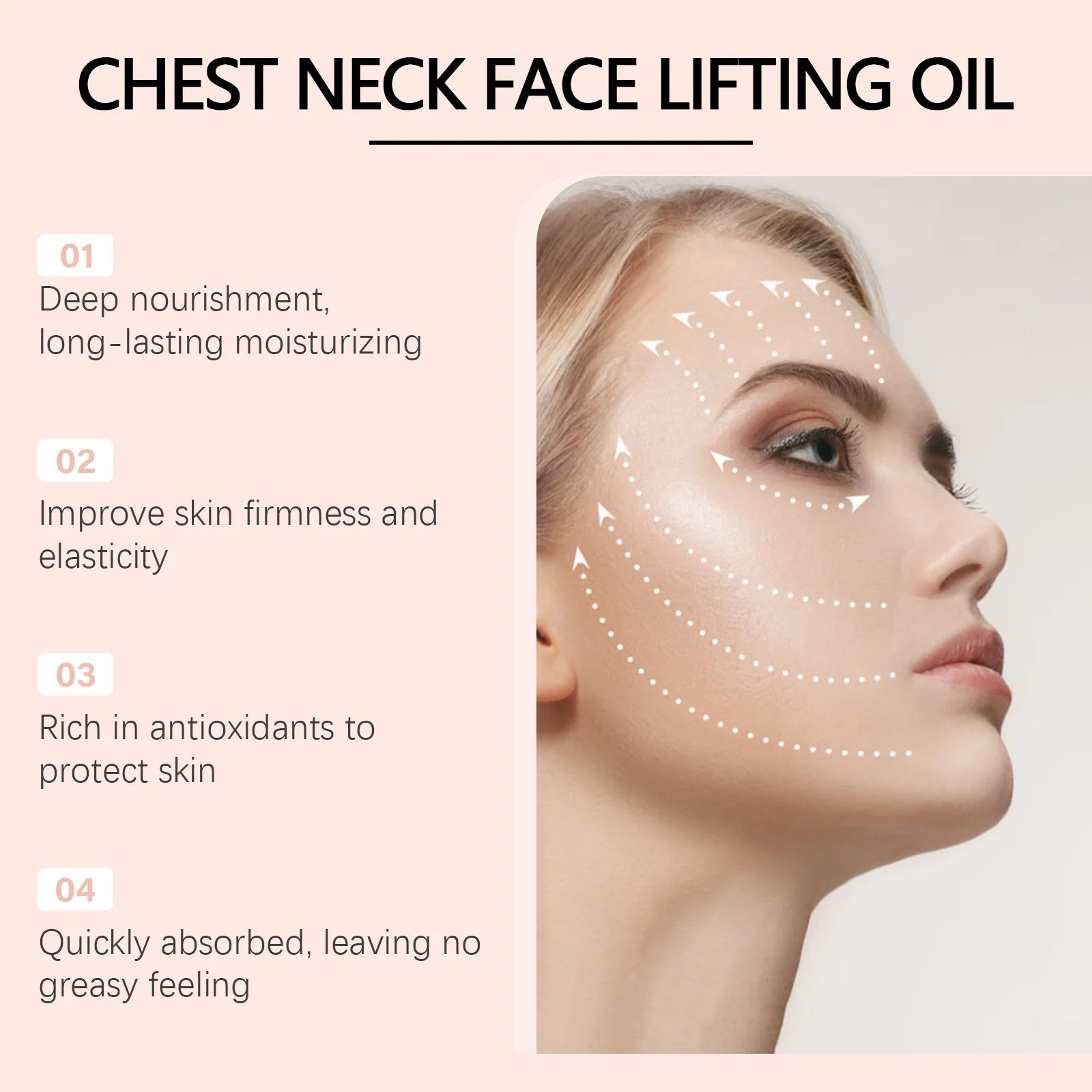 Chest Neck Face Lifting Oil Efficient Nourishment Deeply Nourish the Skin Moisturizing Oil Boost Radiance Winter Skincare