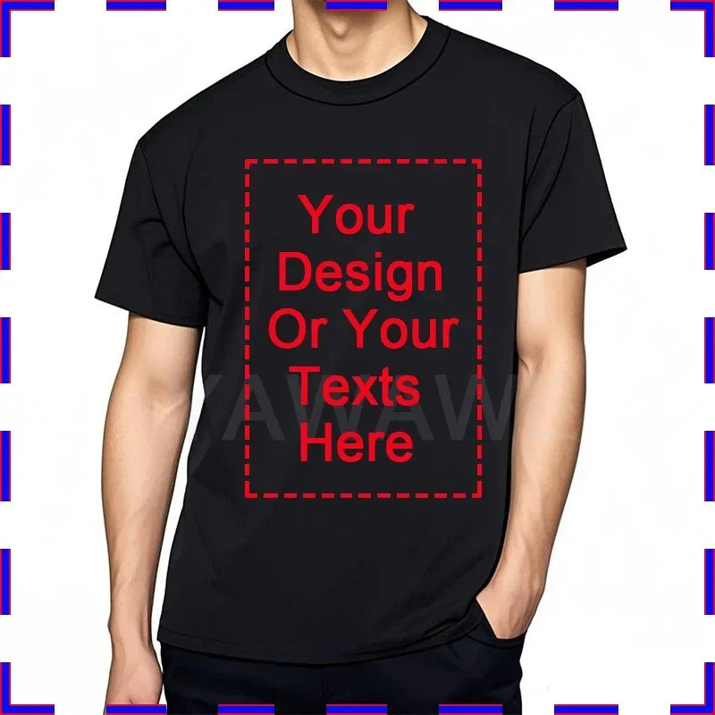 DIY Print Men Tshirt Your Photo Or Logo Here Cotton Comfortable Teeshirt Summer Top Perfect Gift customized t-shirt man 4XL 5XL