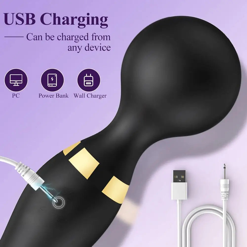 Portable Mini Handheld Massager Waterproof Multi Mode Vibration Rechargeable Muscle Relief Health Care Device