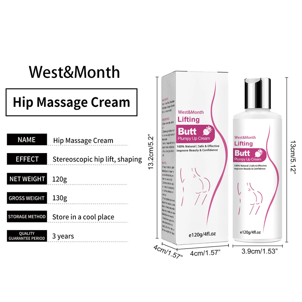 Butt Enhancement Cream Lifting Firming Buttock Elasticity Sculpt Plump Prevent Sagging Hip Lift Tightening Up Massage Cream 120g