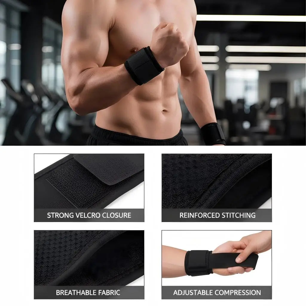 1PC Lightweight Adjustable Wrist Support Brace for Weightlifting Squat Kettlebell Outdoor Cycling - Protective Fitness Wristband