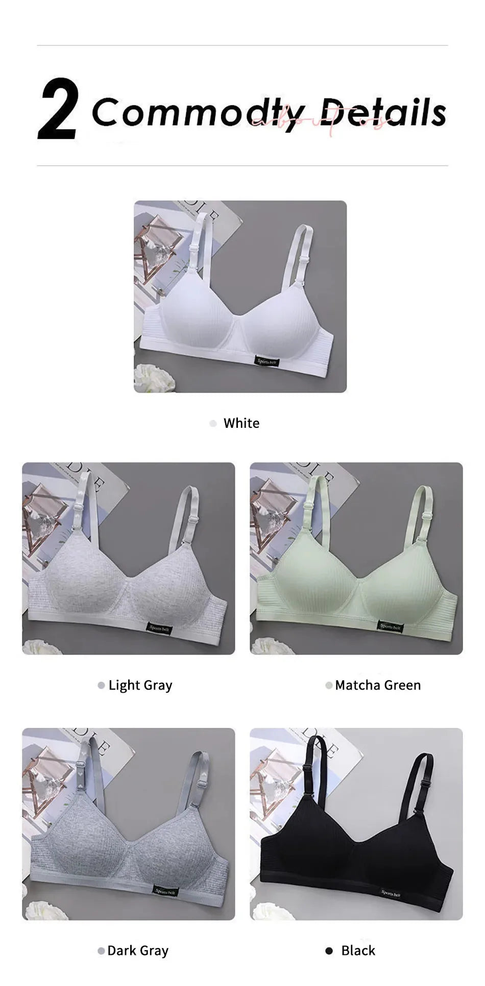 Cotton Women's AB Cup Bra Underwear Wireless Gathering Comfortable V-Bra Women's Upward Push Underwear