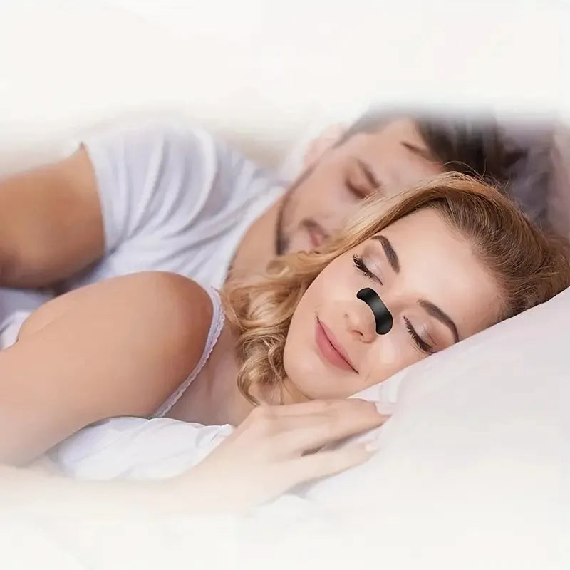 100pcs Better Breathing Nose Breathing Strips For Better Sleep Anti Snoring Breathe Well Nasal Strips Black Oval Nose Patches