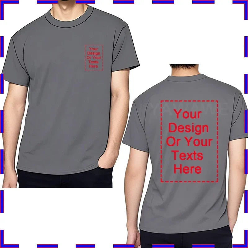 DIY Print Men Tshirt Your Photo Or Logo Here Cotton Comfortable Teeshirt Summer Top Perfect Gift customized t-shirt man 4XL 5XL