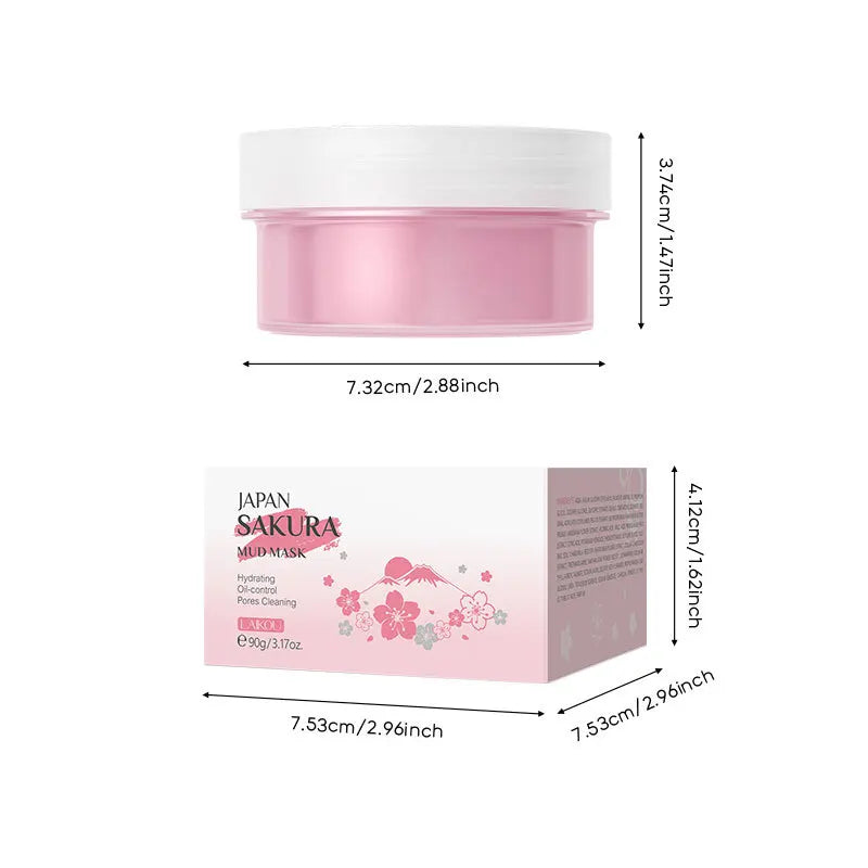 LAIKOU Japan Sakura Clay Mask Deep Cleansing Skin Mud Korean Face Mask Oil Control Shrink Pores Skin Care 80g