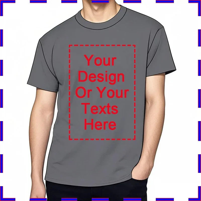 DIY Print Men Tshirt Your Photo Or Logo Here Cotton Comfortable Teeshirt Summer Top Perfect Gift customized t-shirt man 4XL 5XL