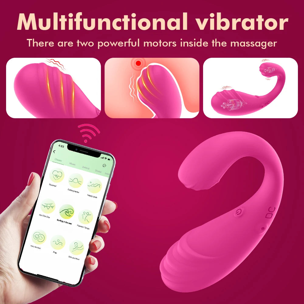 APP Controlled Vaginal Double Vibrators G-Spot Anal Vibrating Egg Massager Wearable Stimulator Adult Sexo Toys for Women Couples