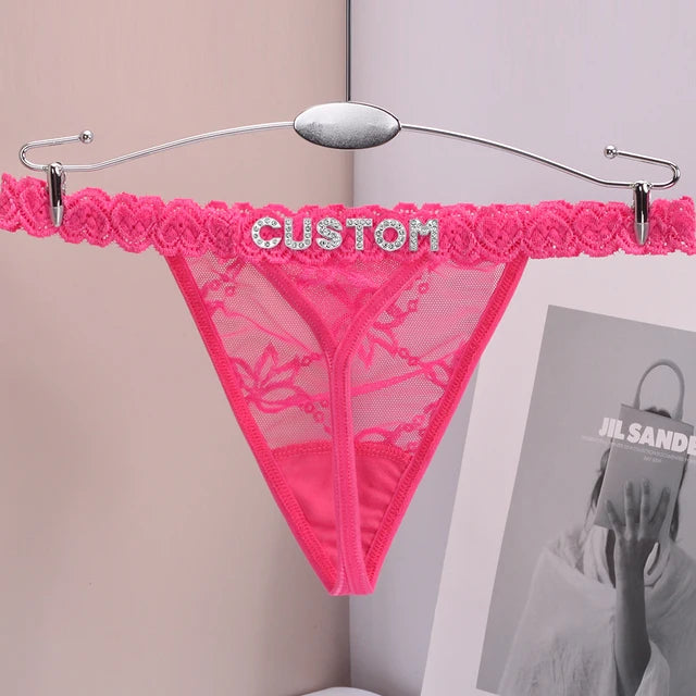 Custom Name Thong G-String Bikini Underwear Very Sexy Personalized Lingerie for Women Hot Wife Customized Letters Sexy Panties