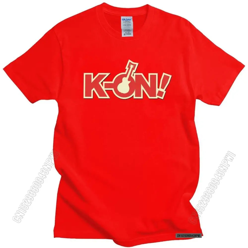 Urban Musical Anime K-On T Shirt Men 100% Cotton Yui Hirasawa Japan Music Animation Manga Tee 100% Cotton T-Shirt Gift