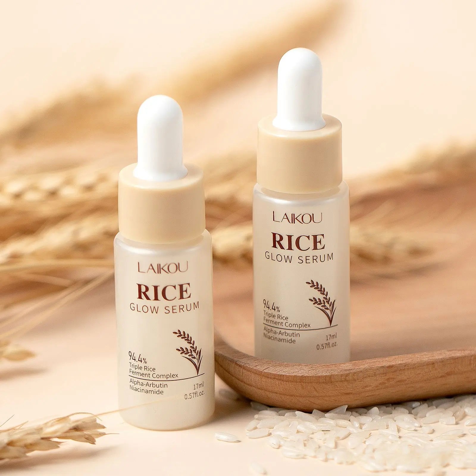 Rice Glow Facial Essence 17ml Hydrating Moisturizer Nourishes Brightens Skin Tone Natural Extract Serum Sensitive Skin