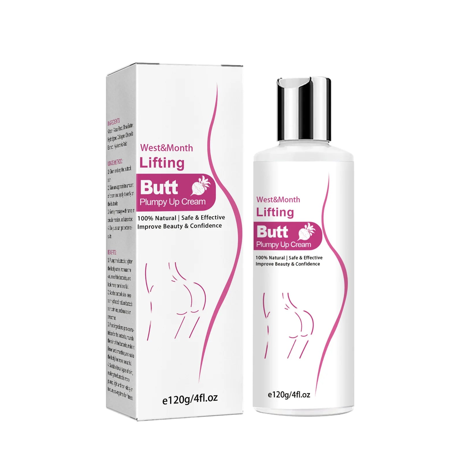 Butt Enhancement Cream Lifting Firming Buttock Elasticity Sculpt Plump Prevent Sagging Hip Lift Tightening Up Massage Cream 120g