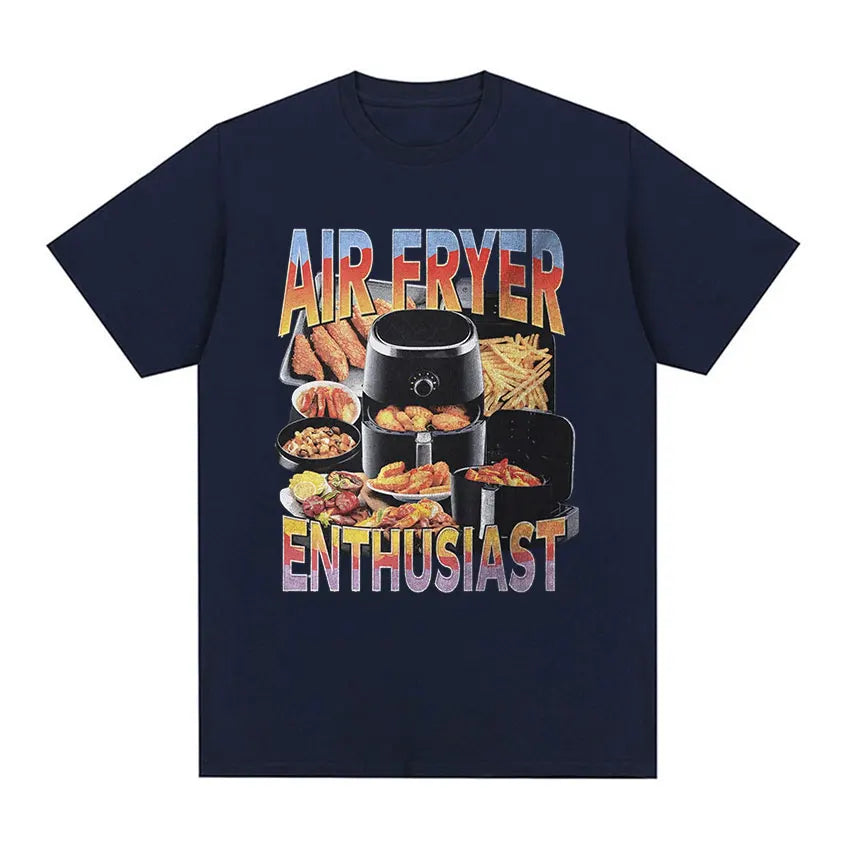 Air Fryer Enthusiast Funny Cooking Lover TShirts Men Women summer O-Neck short sleeve T-shirt fashion High Quality Cotton TShirt