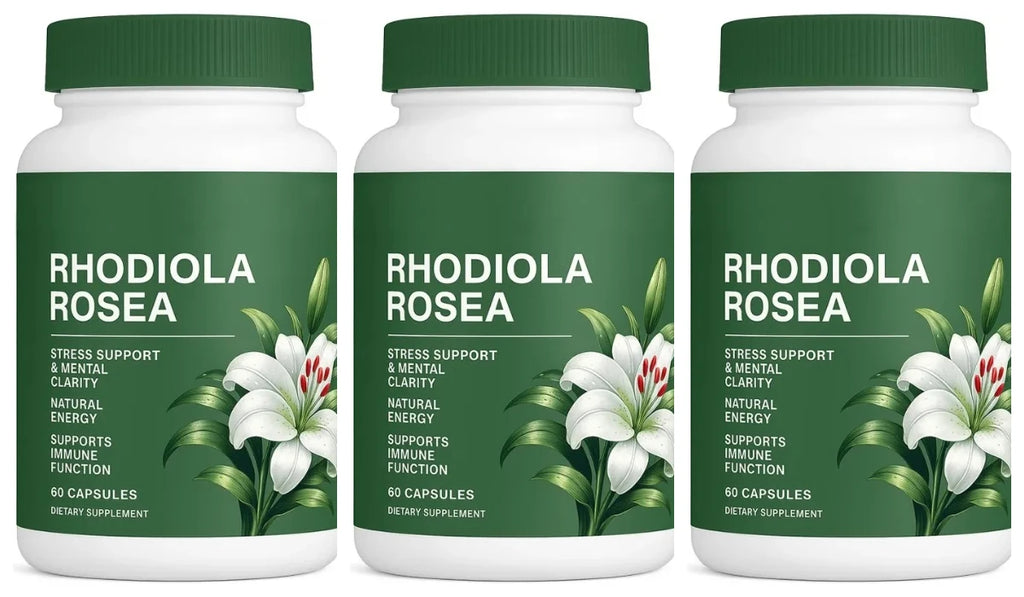 500mg Rhodiola Rosea Capsules Natural Herbaceous Plants Supplement for Daily Stress Support & Energy Balance 60pieces Per Bottle