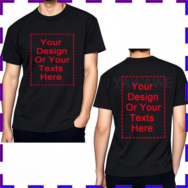DIY Print Men Tshirt Your Photo Or Logo Here Cotton Comfortable Teeshirt Summer Top Perfect Gift customized t-shirt man 4XL 5XL