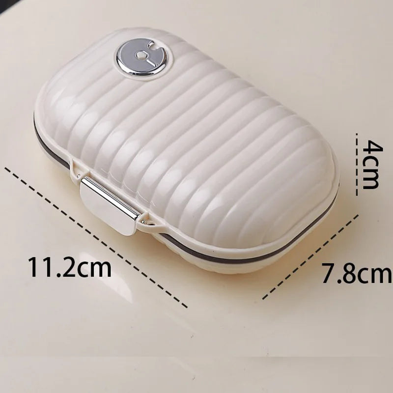 1 PCS Portable Mini waterproof 7-day pill storage box Pill  medicine organizer Sealed Storage Box Sealed Moisture-proof Design