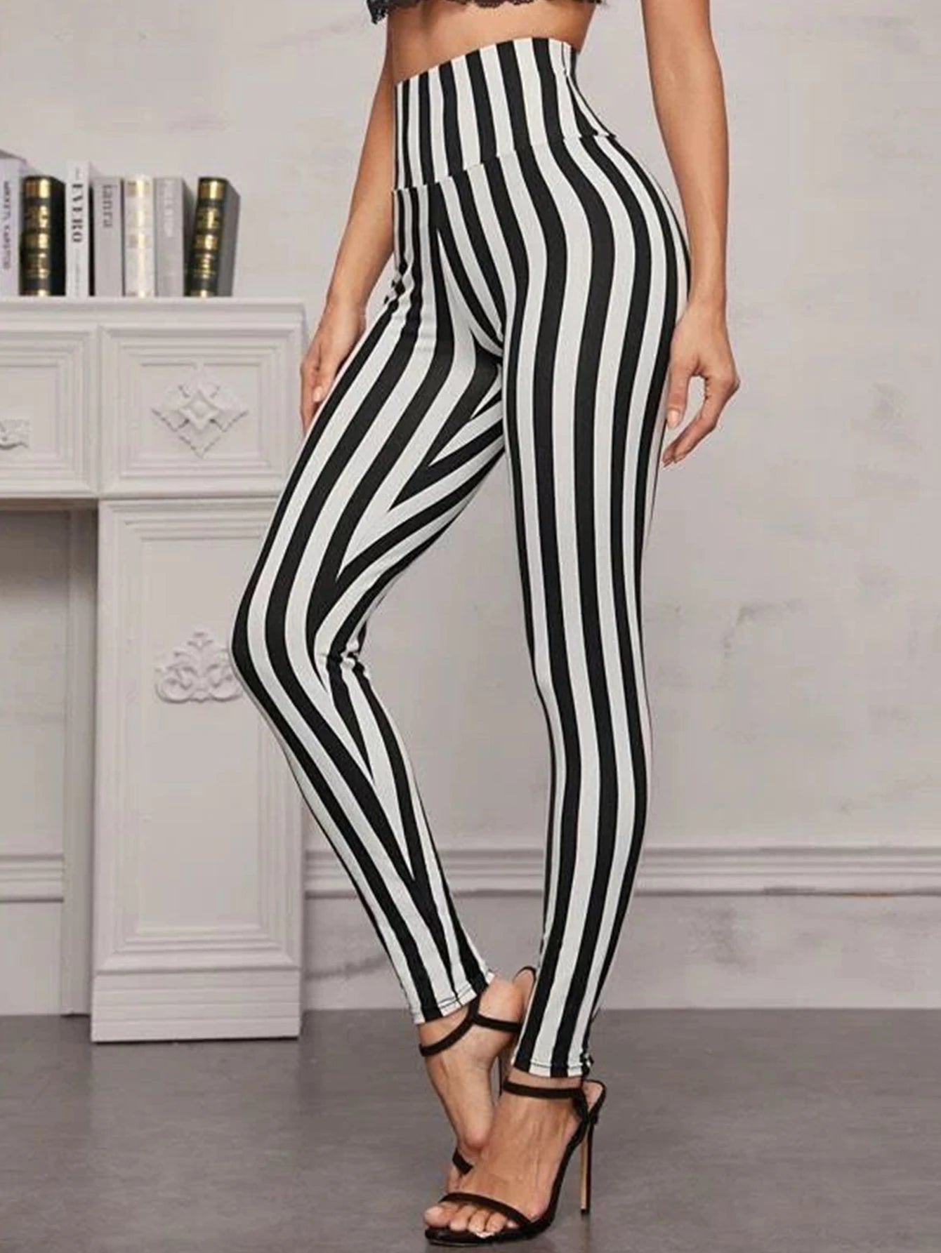 Spring New Korean Version Of Camouflage Striped Printed Leggings Women's High Stretch Slim Feet Nine-point Pants Women's Pants