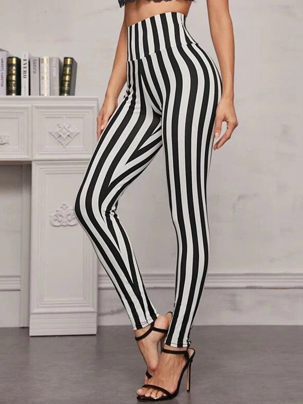Spring New Korean Version Of Camouflage Striped Printed Leggings Women's High Stretch Slim Feet Nine-point Pants Women's Pants