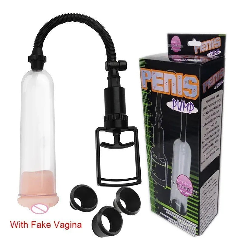 1pc penis vacuum pump manual penis extend pump pressure device adult male toys with suction sleeves Manual Penis Pump For Adults