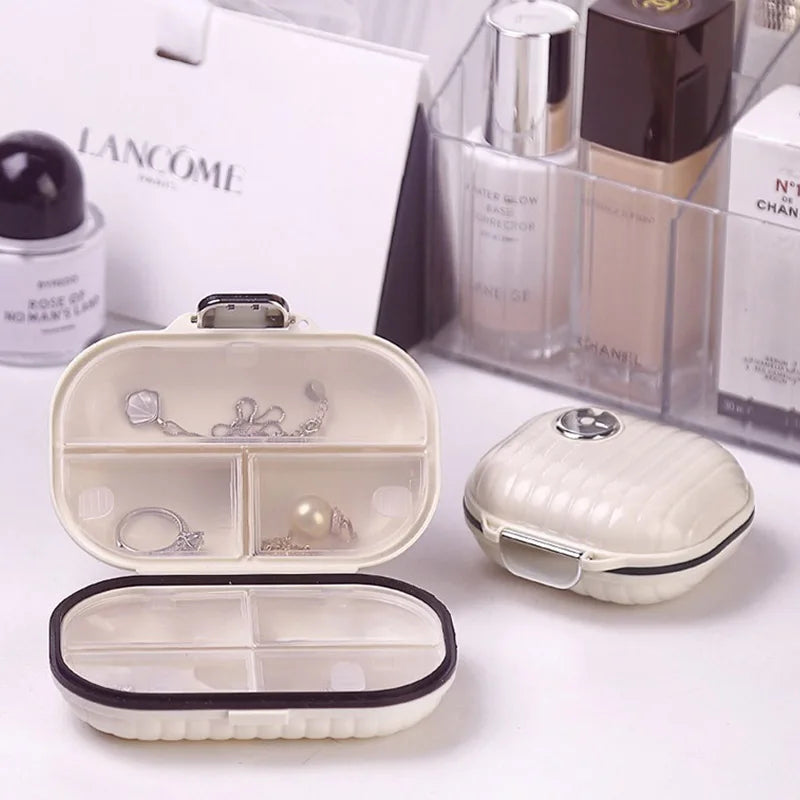 1 PCS Portable Mini waterproof 7-day pill storage box Pill  medicine organizer Sealed Storage Box Sealed Moisture-proof Design