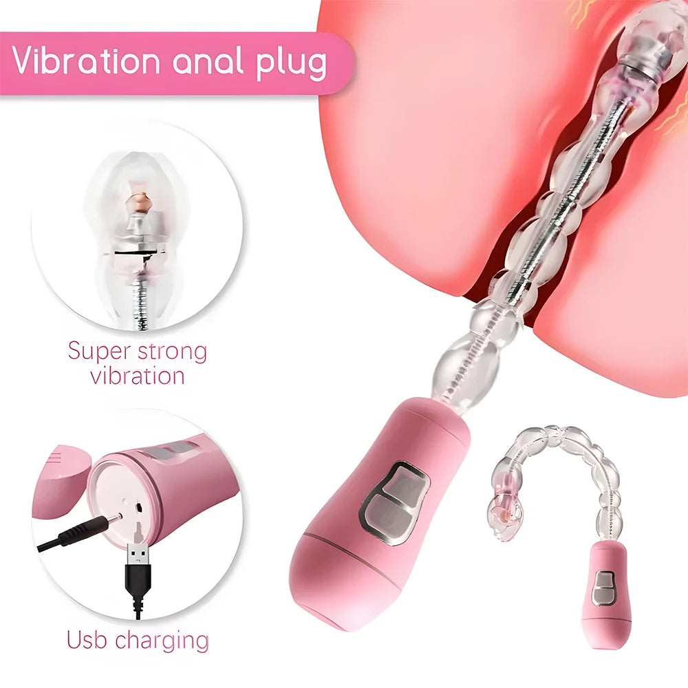 Electric Anal Plug Prostate Massager G-Spot  Vaginal Stimulator Anal Pull Beads Ass Vibrator Dildo  Male Female Masturbator