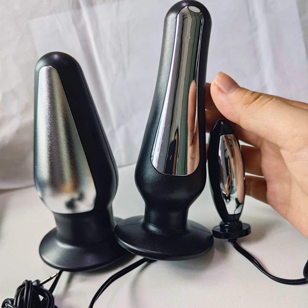Taser Electro Stimulation Massage Masturbation Pulse Anal Butt Plug Penis Ring Nipple Sucker Clamp Massage Gloves/Pad E-stim Toy