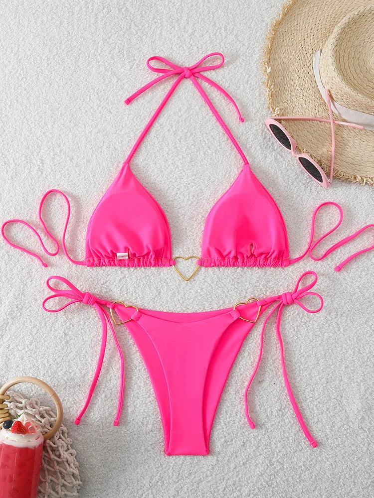 Sexy Bikinis Two Piece Suit 2025 Women Swimsuit Triangle Bathing Suit Thong Micro Bikini Sets String Beach Wear Female Swimwear