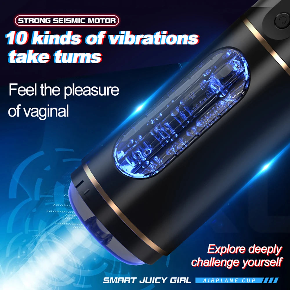 Automatic Male Masturbator Cup Sucking Vibrating Masturbation Machine Vagina Pusssy Blowjob Vibration Toys for Man Adults 18