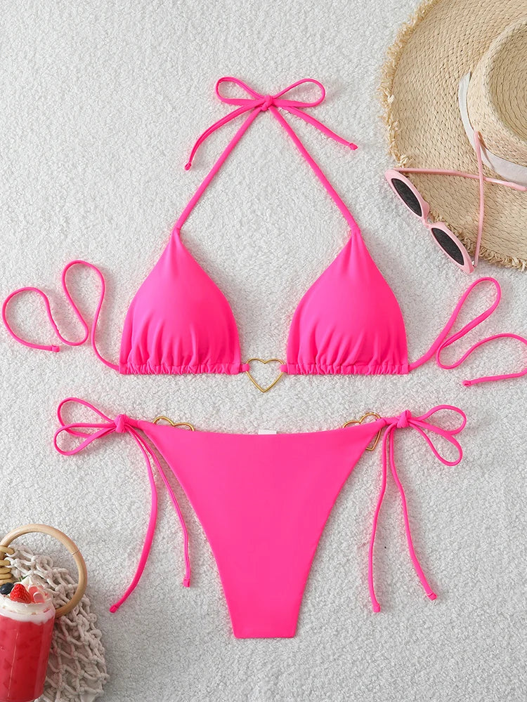 Sexy Bikinis Two Piece Suit 2025 Women Swimsuit Triangle Bathing Suit Thong Micro Bikini Sets String Beach Wear Female Swimwear
