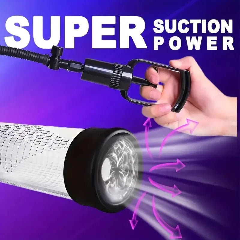 1pc penis vacuum pump manual penis extend pump pressure device adult male toys with suction sleeves Manual Penis Pump For Adults