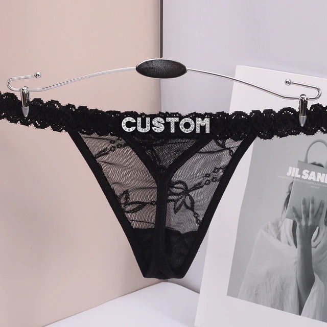 Custom Name Thong G-String Bikini Underwear Very Sexy Personalized Lingerie for Women Hot Wife Customized Letters Sexy Panties