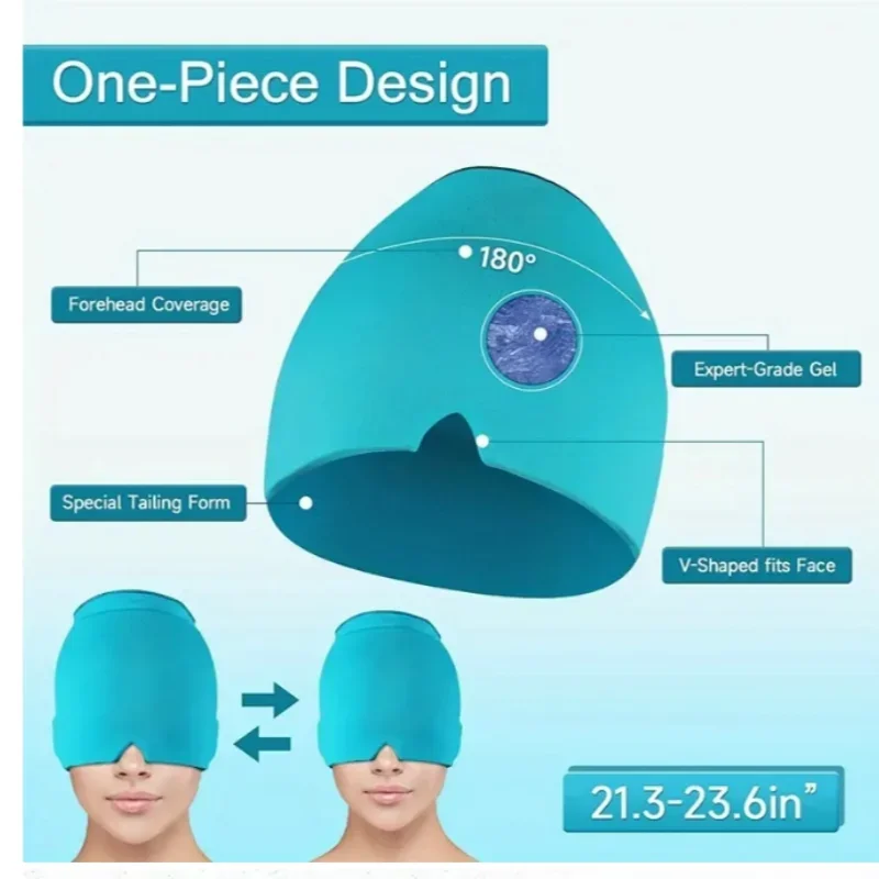 1pcs migraine relief headgear relief cap gel ice cap single layer headgear ice pack headgear relief stretchable compression head