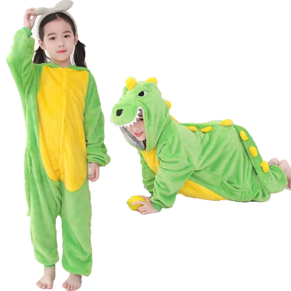 Animal Onesies Kigurumi Unicorn Pajamas Set Women Winter Overall Flannel Cartoon Cosplay Sleepwear Jumpsuit Men Homewear Pijama