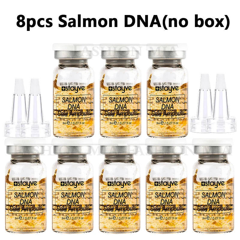 Korea Stayve 8ml Face Natural Salmon DNA Gold Ampoule Booster Serum Kit Whitening Moisturizing Rejuvenation SkinCare