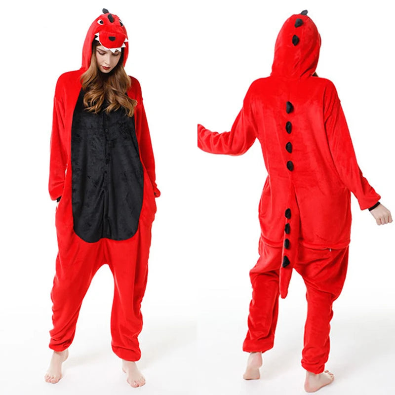 Animal Onesies Kigurumi Unicorn Pajamas Set Women Winter Overall Flannel Cartoon Cosplay Sleepwear Jumpsuit Men Homewear Pijama