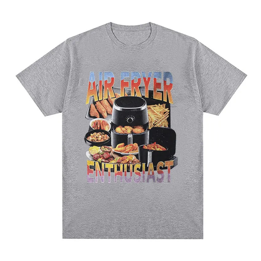 Air Fryer Enthusiast Funny Cooking Lover TShirts Men Women summer O-Neck short sleeve T-shirt fashion High Quality Cotton TShirt