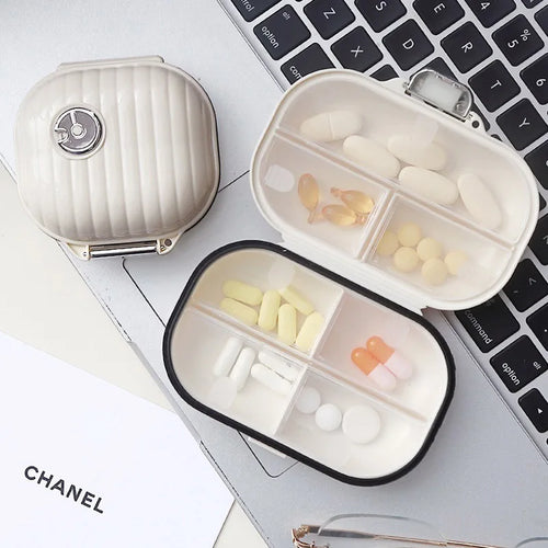 1 PCS Portable Mini waterproof 7-day pill storage box Pill  medicine organizer Sealed Storage Box Sealed Moisture-proof Design