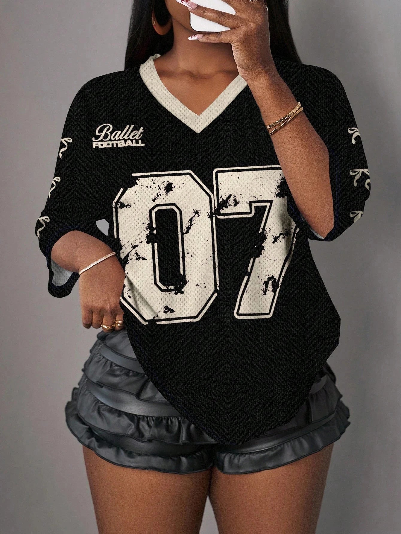 07 Jersey Casual Butterfly Number Graphic T-Shirt For Women Suitable For Summer Oversized T-shirt Sports Basketball Jerseys Tops