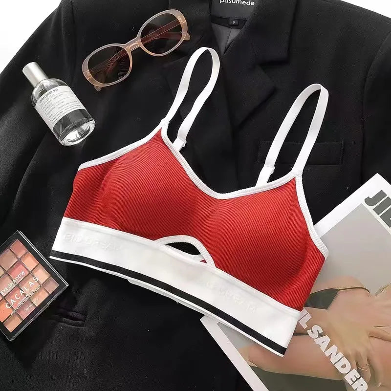 Cotton Bra Set Women Comfort Seamless Underwear Female Push Up Bra Low Waist Thong Panties Casual Sports Lingerie Intimates