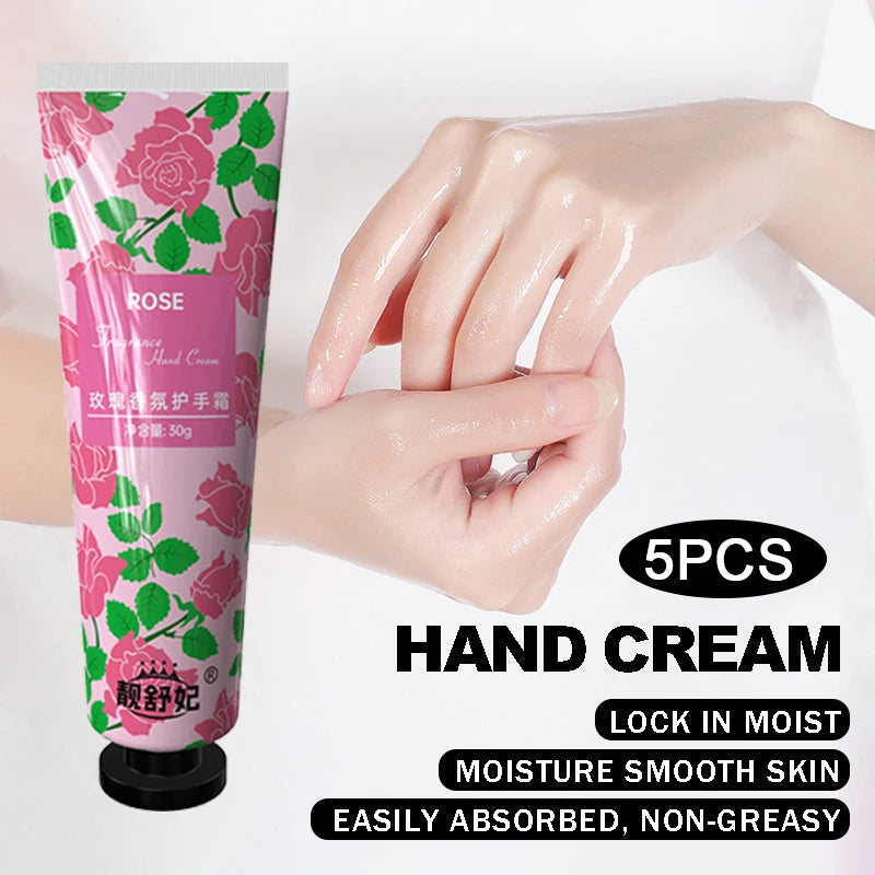 5PCS hand cream with hand gift set, fruit and floral hand cream with 5 different flavors to choose from, moisturize